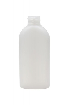 Kunststofflasche 150ml oval PE natur, Mündung 24/410  Lieferung ohne Verschluss, bei Bedarf bitte separat bestellen!
